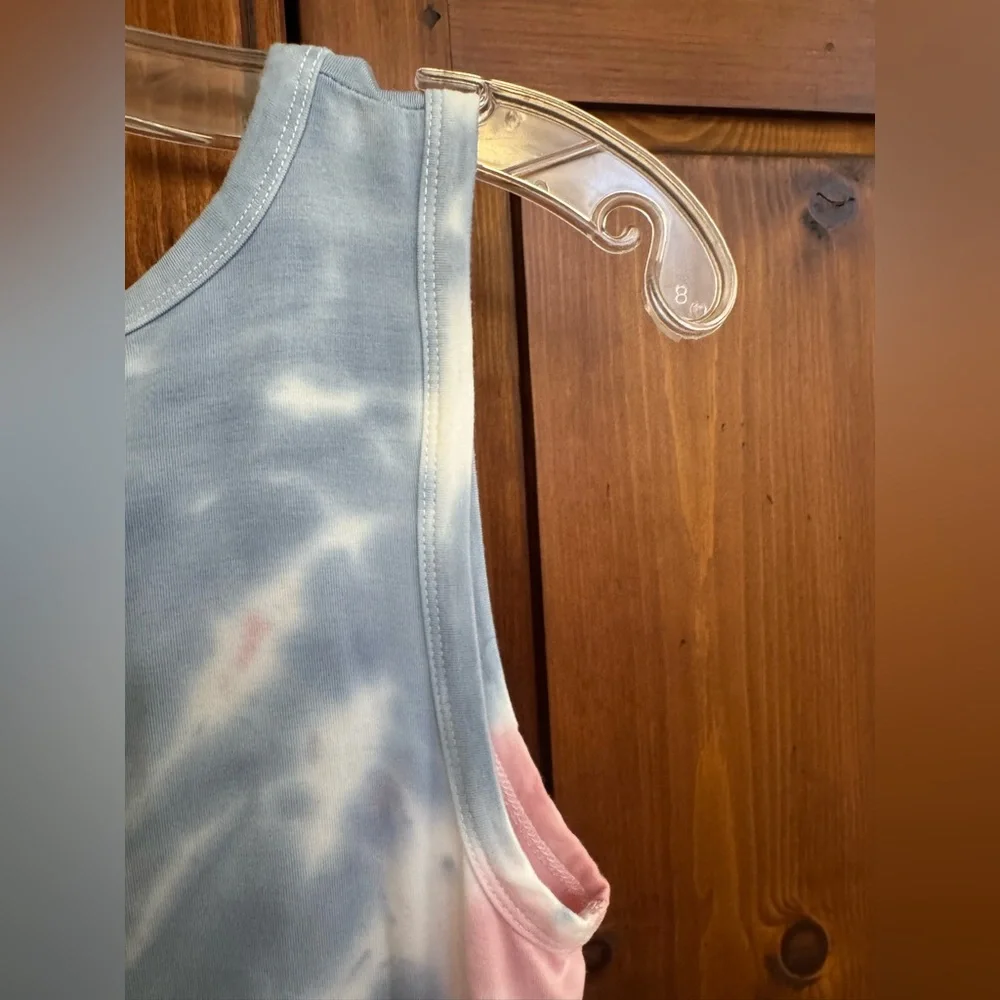Thread & Supply Size Small Tie-Dye Sleeveless Tank Midi Dress in Blue & Pink NWT